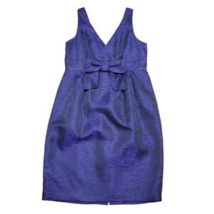 Helene Berman London Purple & Black Bow Front Dress Size 4 Made In England